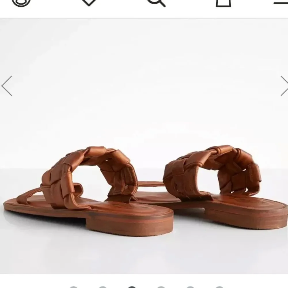 Free People Winding River Leather Slip On Sandal size 7